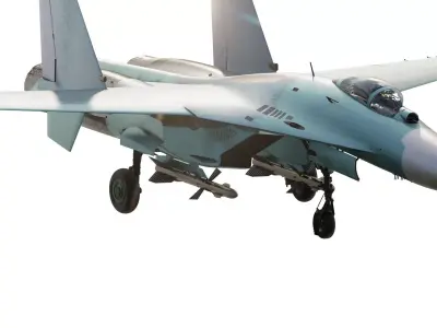 Sukhoi Su-27 with interior 3D model