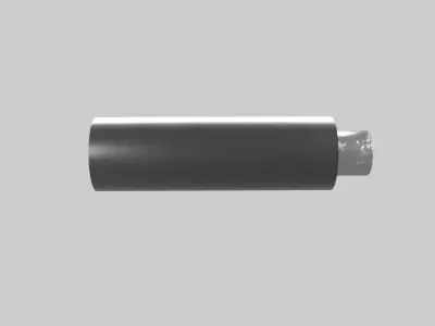 Steel pipes in polyurethane foam insulation PE sheath 3D model