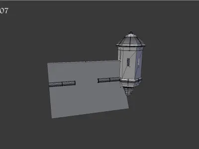 castle stone wall Low-poly 3D model
