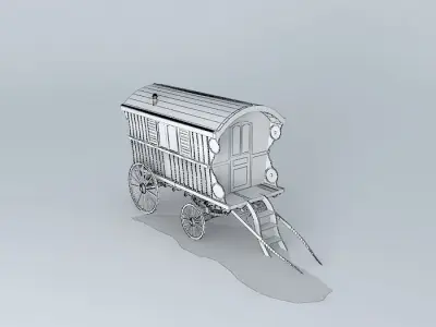 Romany Wagon READING Style Amended Free 3D model
