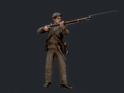 Soldier 3 version 2 Low-poly 3D model