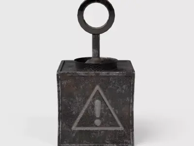 Old Vintage Automatic Atom Bomb Button Low-poly 3D model