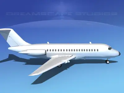 Douglas DC-9-20 Bare Metals 3D model