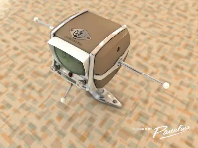 Fifties-look GPS navigation display - 3d model 3D model