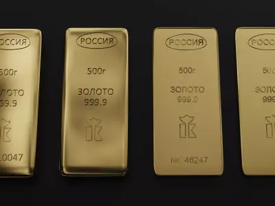 Gold bars 500gr 3D model
