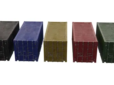 Container Collection Low-poly 3D model