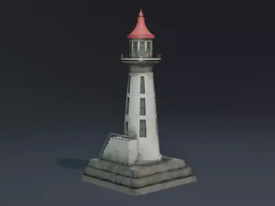 Old Lighthouse 01 Low-poly 3D model