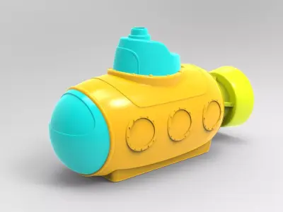 Toy submarine 3D model