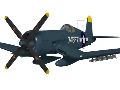 Chance Vought F4U-4 Corsair 3D model purchase