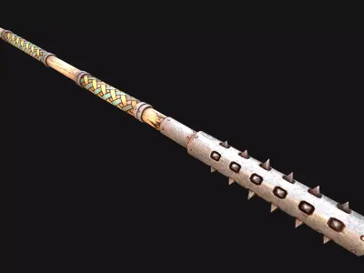 Medieval Weapons Polearms Crushing Mace Pike Low-poly 3D model
