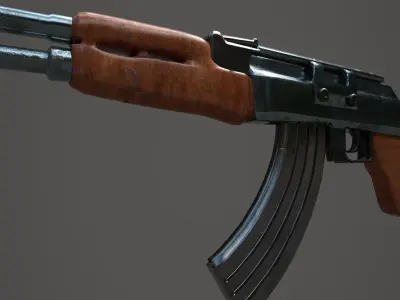 AKM-47 rifle Free low-poly 3D model