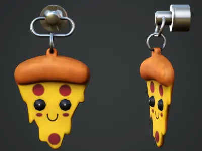 Pizza Weapon Charm - Low Poly Game Ready Low-poly 3D model