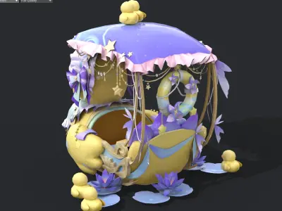 Duck kayak Low-poly 3D model