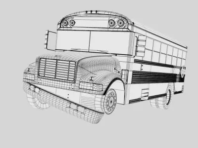 Old Bus Textured  Low-poly 3D model