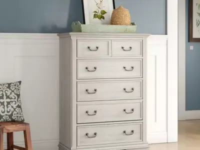 Kelton  Destin Drawer Chest Antique White 3D model