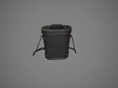 Black Leather Binocular Bag Low-poly 3D model