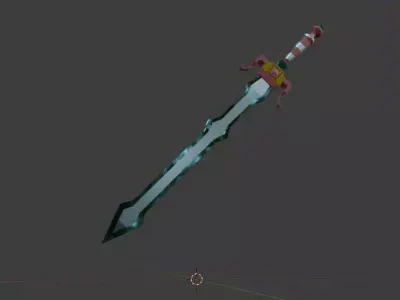 Fantasy Sword Low-poly 3D model 8