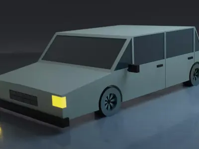Low poly Car toy Free low-poly 3D model