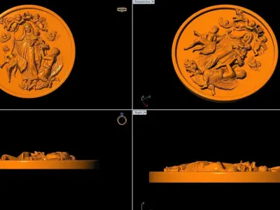 Holy Mother Virgin Mary Queen of Heaven  Antique Gold  3D print model