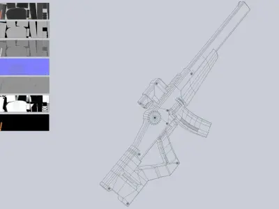 Sci fi elite rifle Low-poly 3D model get