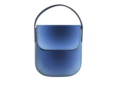 Blue Suede Flap Bag 3D model