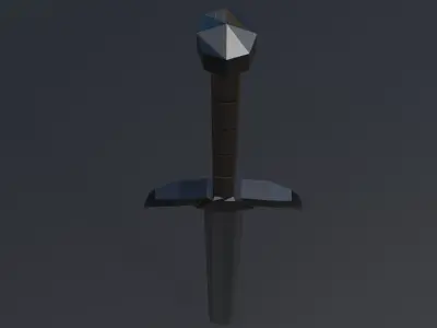 Battle sword Low-poly 3D model