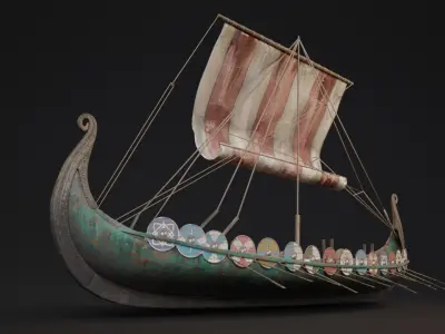 Viking ship 3D model buy