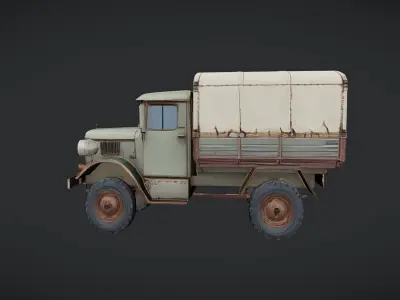 military-style cargo truck 3D model