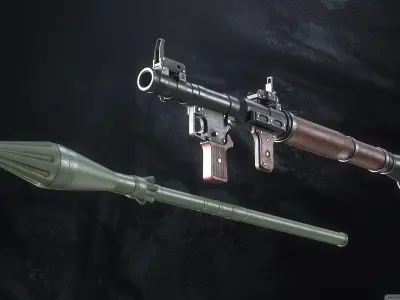 RPG-7 Grenade Launcher Low-poly 3D model purchase