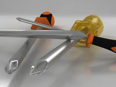 Screwdrivers three Free 3D model