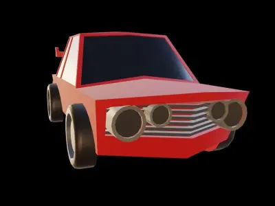 Low Poly Car Free low-poly 3D model 8