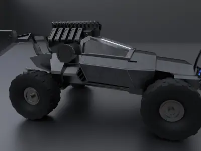 Sci fi offroad vehicle Free low-poly 3D model