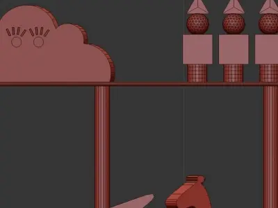 Bi Plane Decorative Shelf 3D model