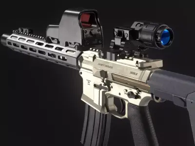 AAC Honey Badger Assault Rifle Low-poly 3D model