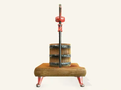 Antique Wine Press Low-poly 3D model