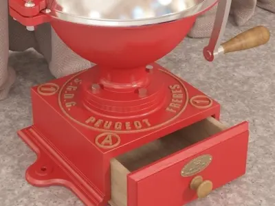 Antique Peugeot Freres Brevetes Coffee Mill 3D model