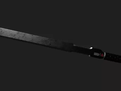 Futuristic Katana sci-fi style Low-poly 3D model