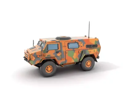 Desert Camo Armored Vehicle model pack Low-poly 3D model