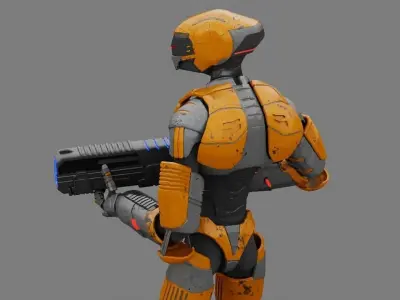 Alien Trooper rigged character 3D model