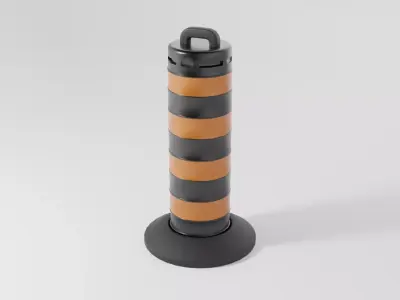 Traffic Barrel 2 Low-poly 3D model