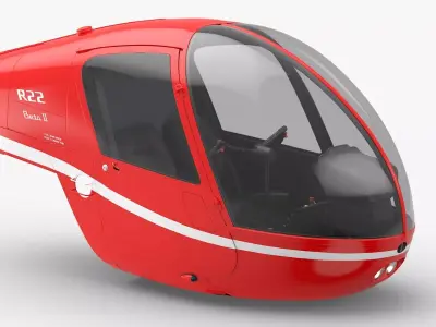 Helicopter Dual Seat Cockpit Red 3D model