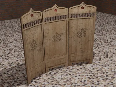Folding screen Low-poly 3D model