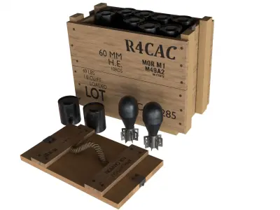 Crate explosives Low-poly 3D model