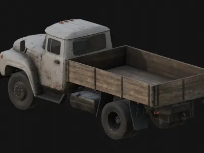 Rusty Old Soviet Truck Low-poly 3D model