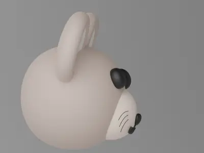 Cartoon Mouse Rat Head 3D model