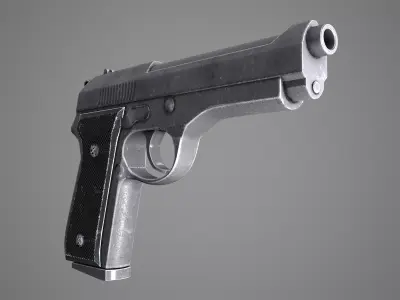 Simple Handgun Low-poly 3D model