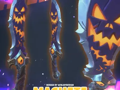 Halloween Weapon Pack FiveM Game Ready Asset to use Low-poly 3D model