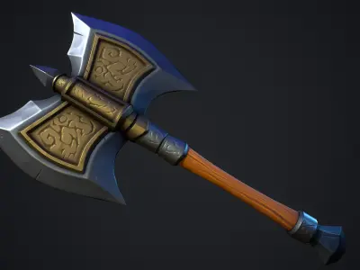 Stylized Fantasy Axe Pack Low-poly 3D model