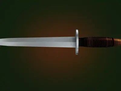 Fairbairn-Sykes fighting knife  Low-poly 3D model