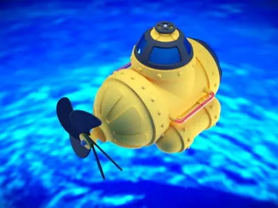 Cartoon Submarine 3D model